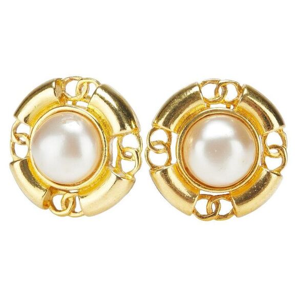 Pre Loved chanel Women metallic | gold Earrings - Picture 1 of 5